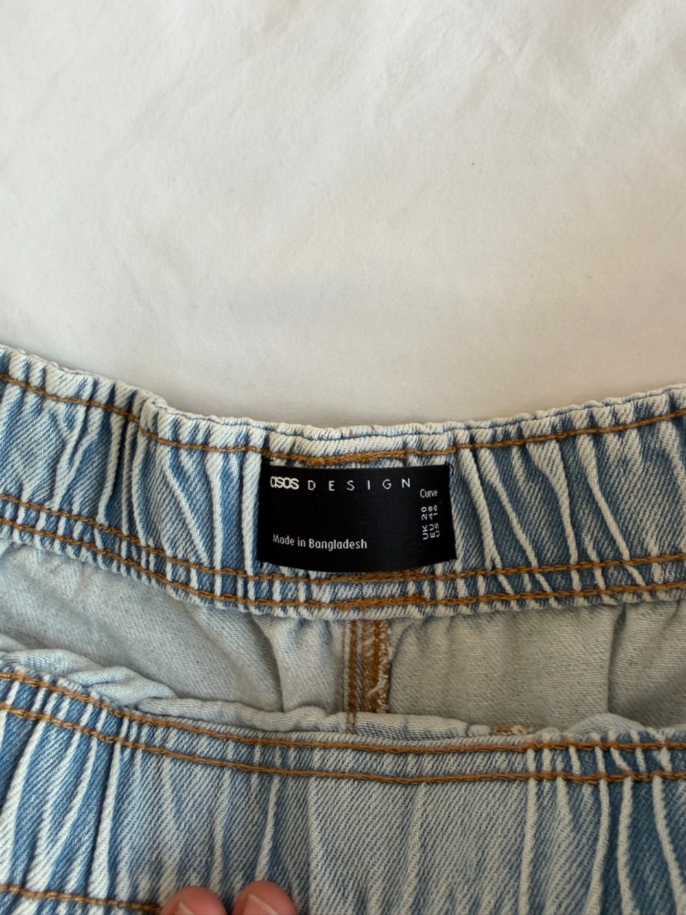 ASOS Light Blue Denim Drawstring Shorts - Picture 3 of 3